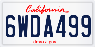 CA license plate 6WDA499