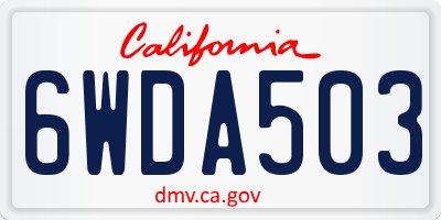 CA license plate 6WDA503
