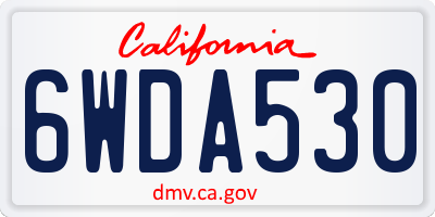CA license plate 6WDA530