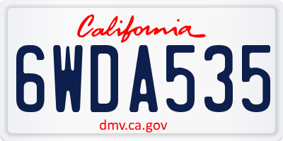 CA license plate 6WDA535
