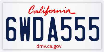 CA license plate 6WDA555