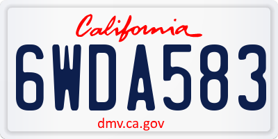 CA license plate 6WDA583