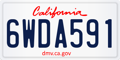 CA license plate 6WDA591
