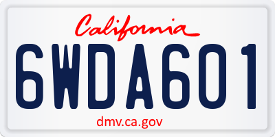 CA license plate 6WDA601