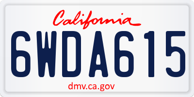 CA license plate 6WDA615