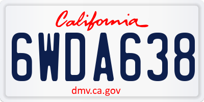 CA license plate 6WDA638