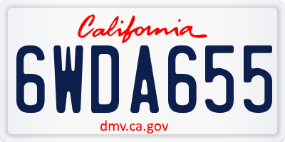 CA license plate 6WDA655