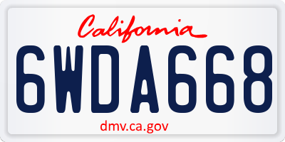 CA license plate 6WDA668