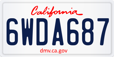 CA license plate 6WDA687