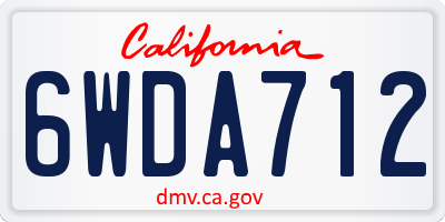 CA license plate 6WDA712