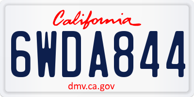 CA license plate 6WDA844