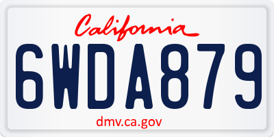 CA license plate 6WDA879