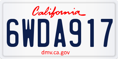 CA license plate 6WDA917