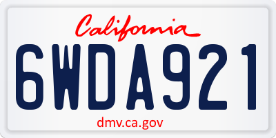 CA license plate 6WDA921