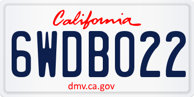 CA license plate 6WDB022