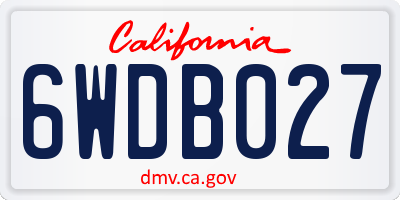 CA license plate 6WDB027