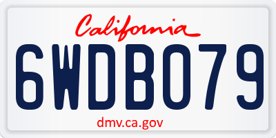 CA license plate 6WDB079