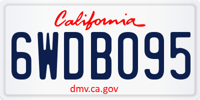 CA license plate 6WDB095