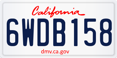 CA license plate 6WDB158