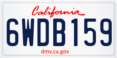 CA license plate 6WDB159