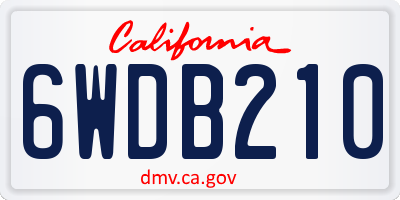 CA license plate 6WDB210