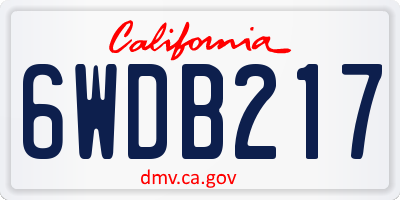 CA license plate 6WDB217