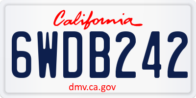 CA license plate 6WDB242