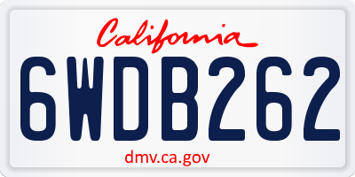 CA license plate 6WDB262