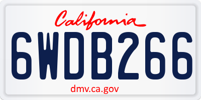 CA license plate 6WDB266