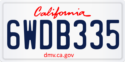 CA license plate 6WDB335