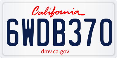 CA license plate 6WDB370