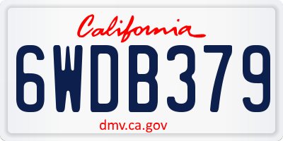 CA license plate 6WDB379