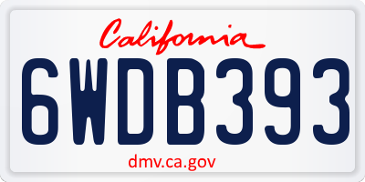 CA license plate 6WDB393