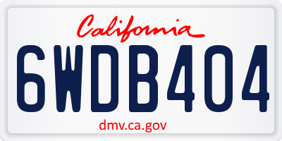 CA license plate 6WDB404