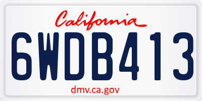 CA license plate 6WDB413