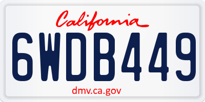 CA license plate 6WDB449