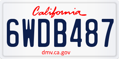 CA license plate 6WDB487