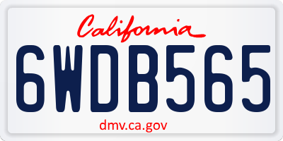 CA license plate 6WDB565