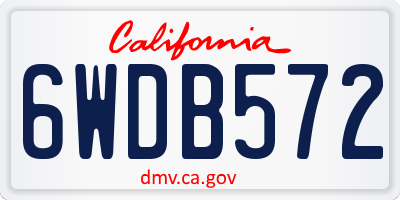 CA license plate 6WDB572