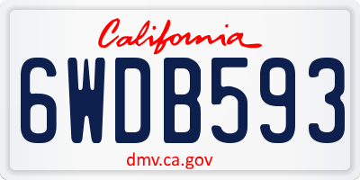 CA license plate 6WDB593