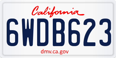 CA license plate 6WDB623