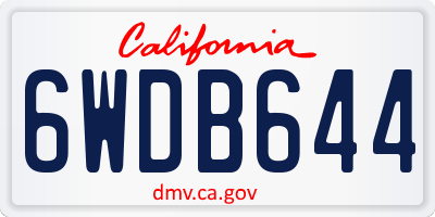 CA license plate 6WDB644