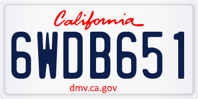 CA license plate 6WDB651