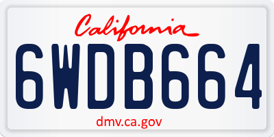 CA license plate 6WDB664