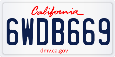 CA license plate 6WDB669
