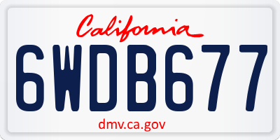 CA license plate 6WDB677