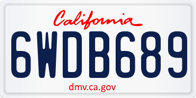 CA license plate 6WDB689