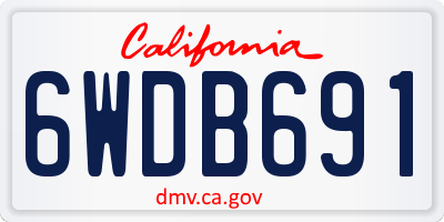CA license plate 6WDB691