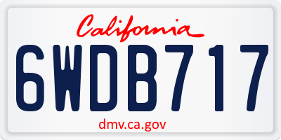 CA license plate 6WDB717