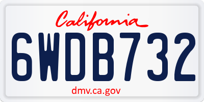 CA license plate 6WDB732
